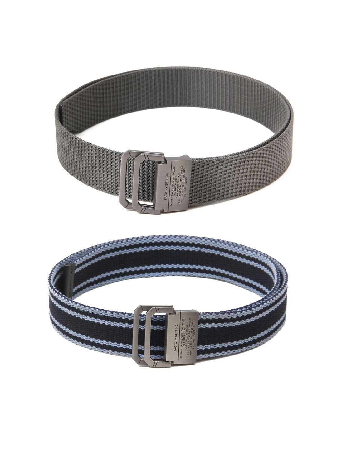 

Calvadoss Girls Set Of 2 Textured Belts, Grey