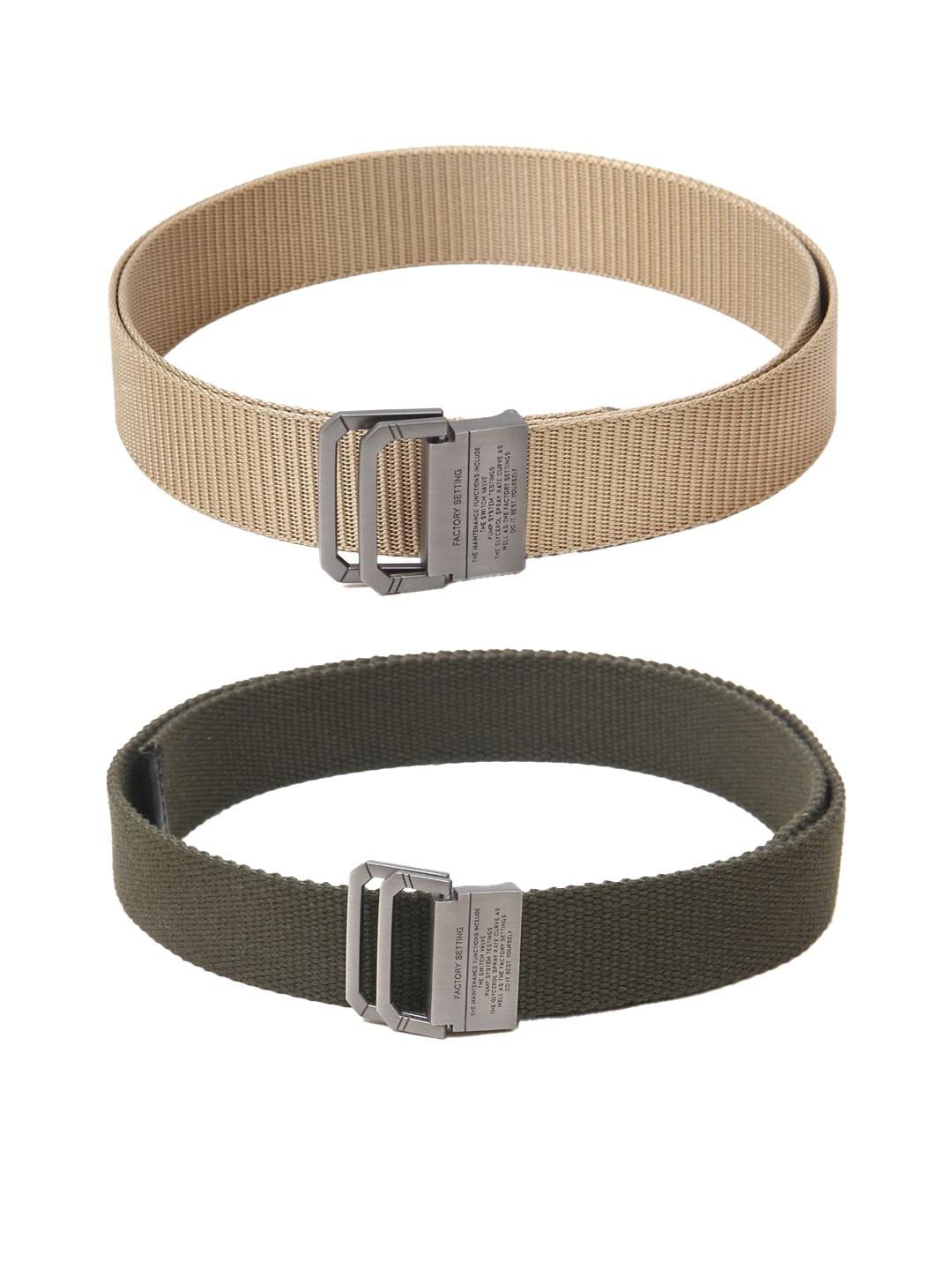 

Calvadoss Girls Set Of 2 Textured Canvas Belts, Beige