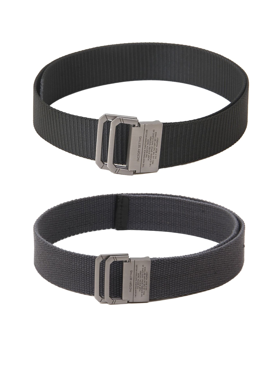 

Calvadoss Girls Set Of 2 Textured Belts, Black