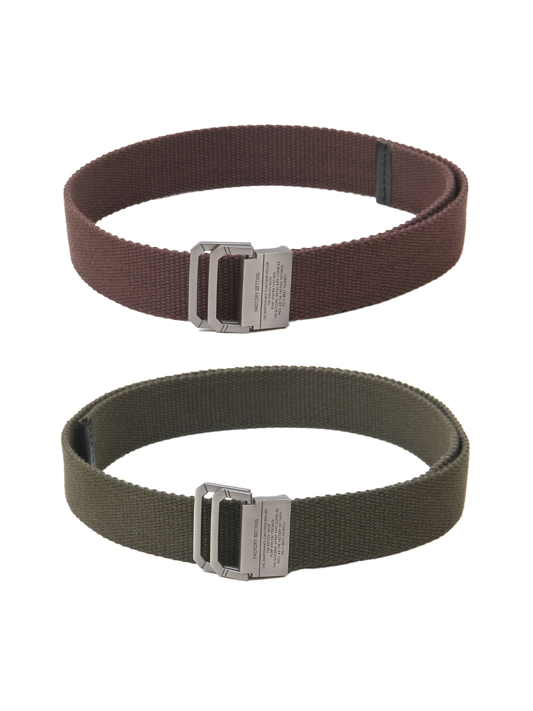 

Calvadoss Girls Set Of 2 Textured Canvas Belts, Brown