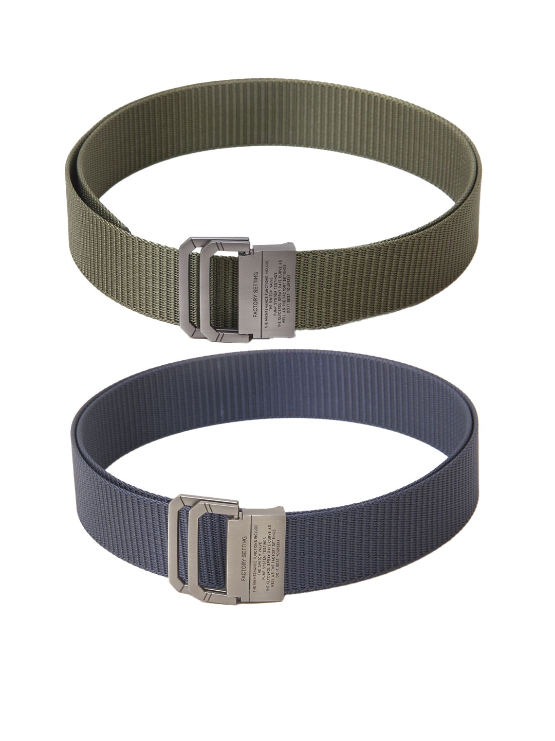 

Calvadoss Girls Set Of 2 Textured Canvas Belts, Green