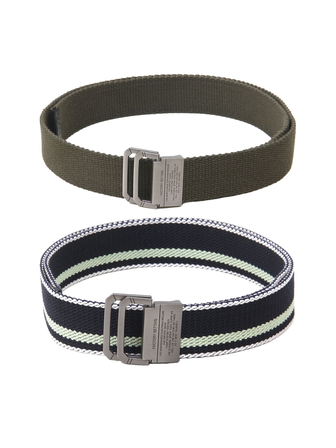 

Calvadoss Girls Set Of 2 Textured Belt, Green