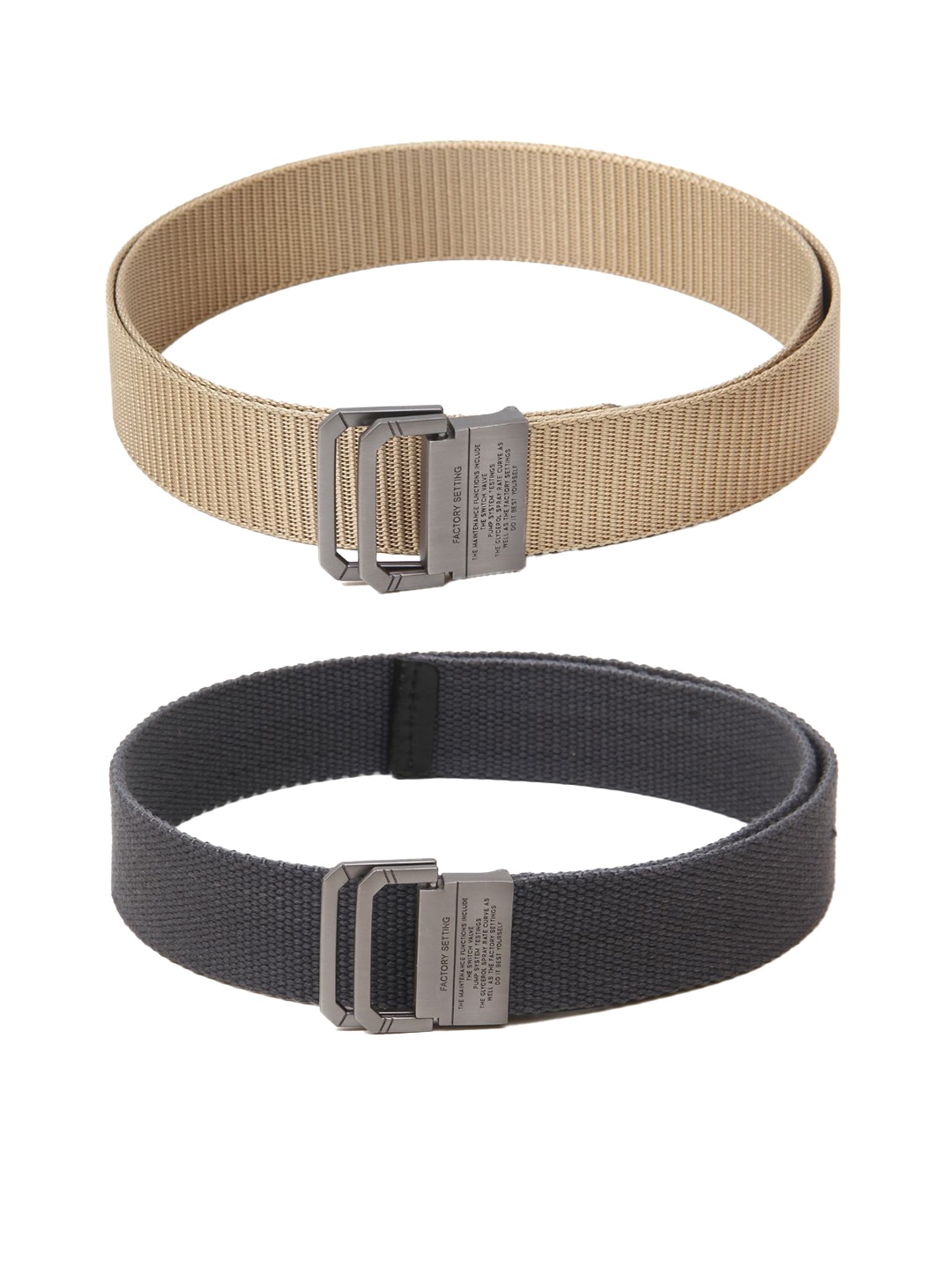

Calvadoss Girls Set Of 2 Textured Canvas Belts, Beige