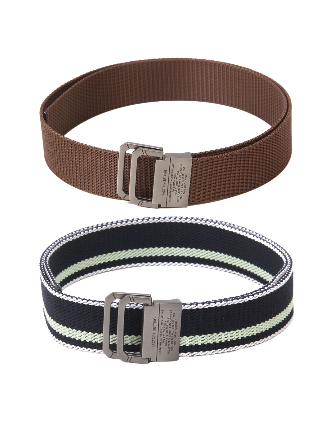 

Calvadoss Girls Set Of 2 Textured Belts, Brown