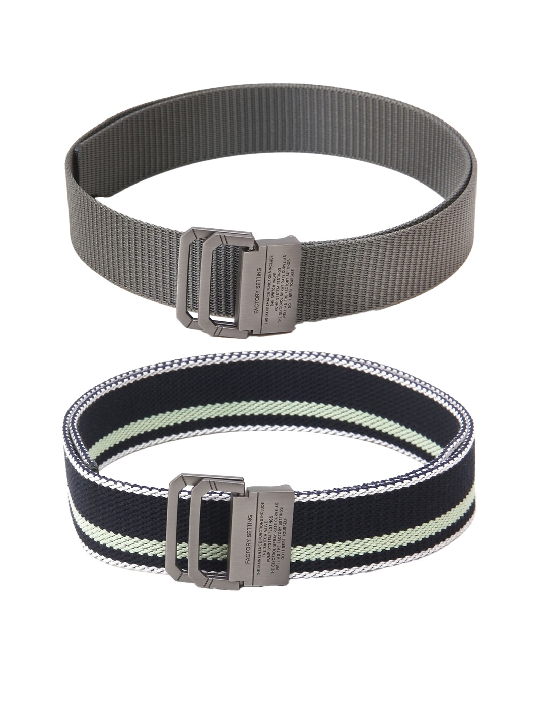 

Calvadoss Girls Set Of 2 Textured Belts, Grey