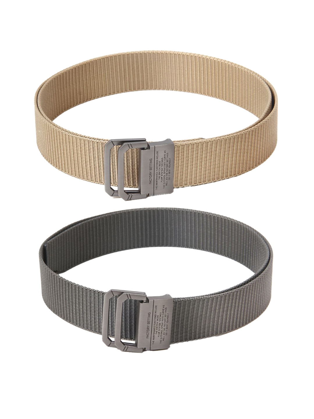 

Calvadoss Girls Set Of 2 Textured Belts, Beige