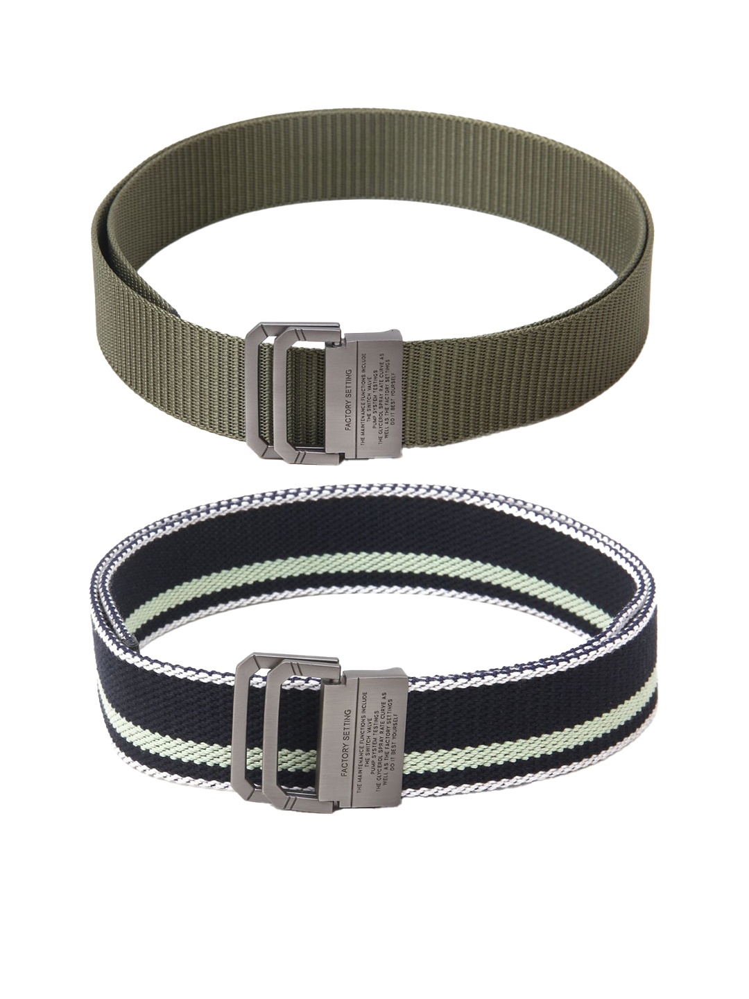 

Calvadoss Girls Set Of 2 Textured Belts, Green