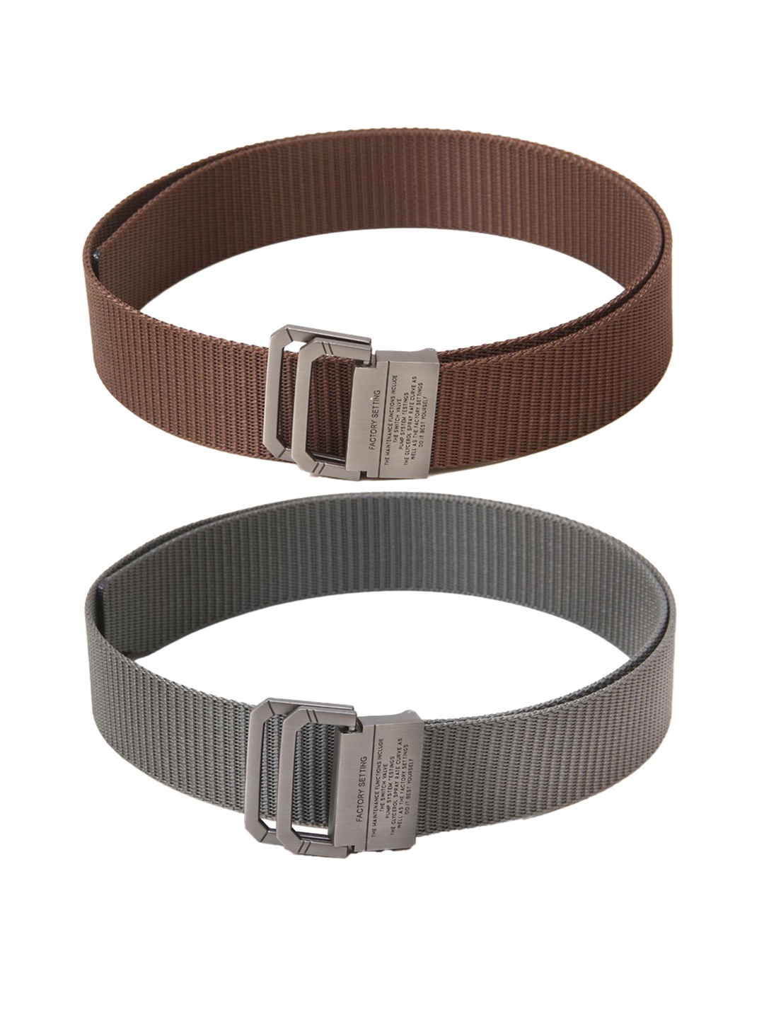 

Calvadoss Girls Set Of 2 Textured Canvas Belts, Brown