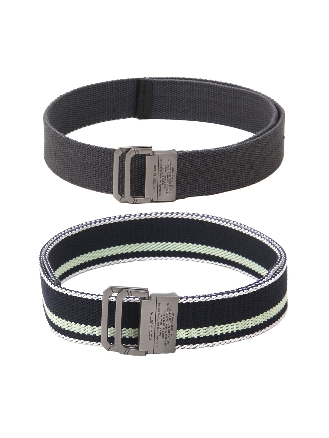 

Calvadoss Girls Set Of 2 Textured Belts, Grey
