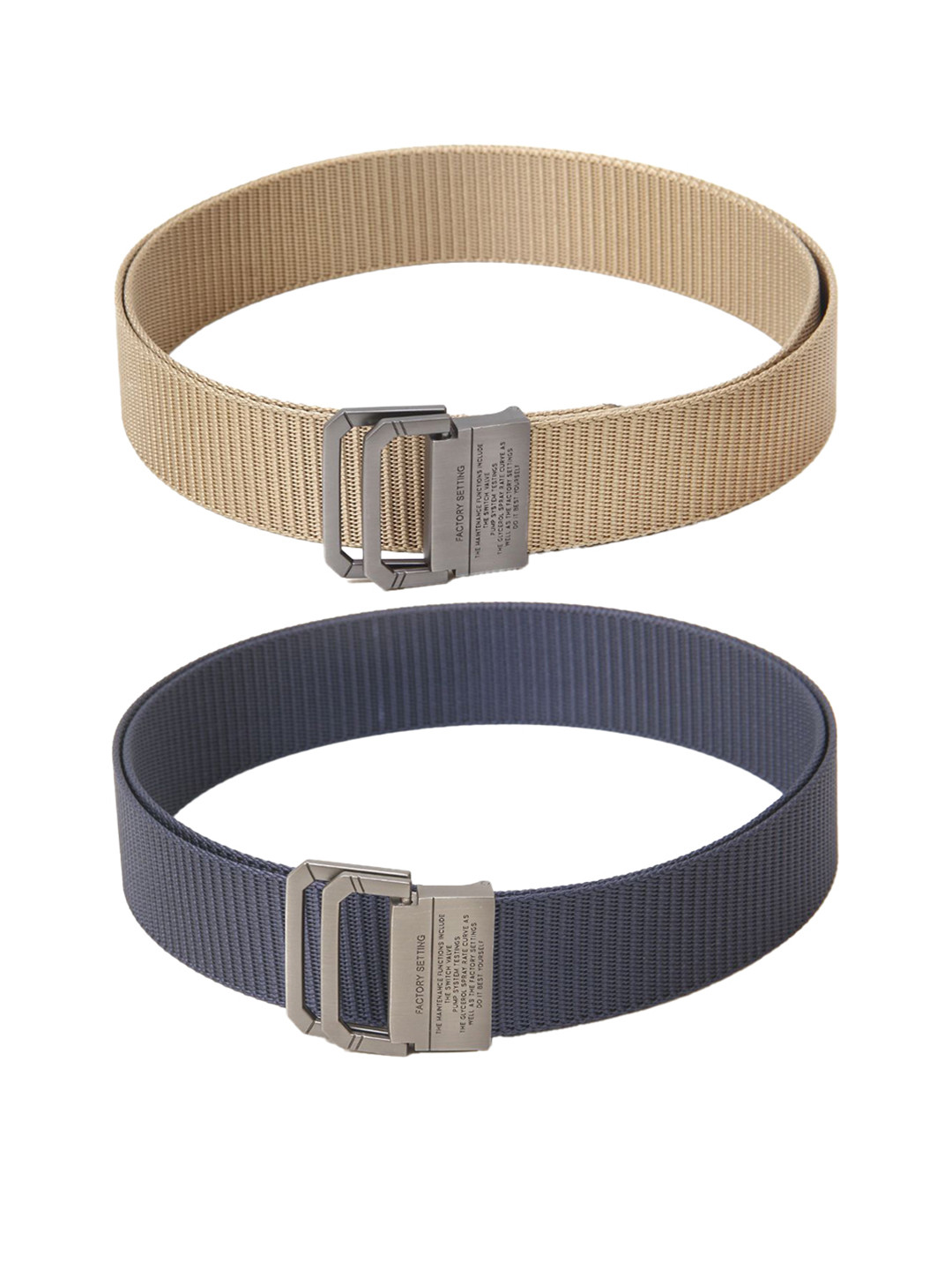 

Calvadoss Girls Set Of 2 Textured Canvas Belts, Beige