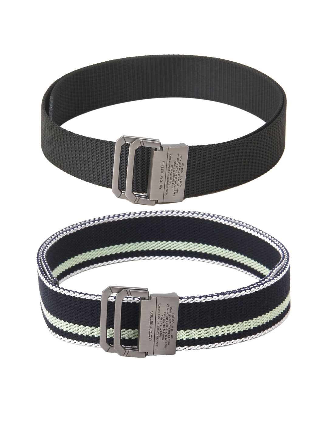 

Calvadoss Girls Set Of 2 Textured Belts, Black