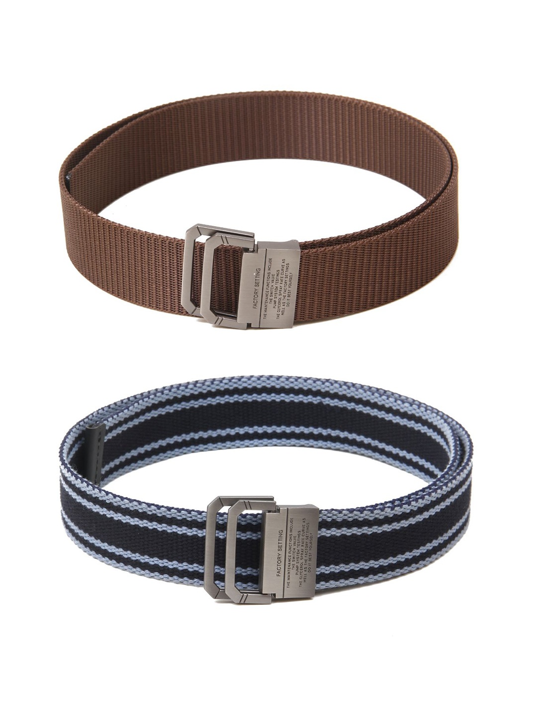 

Calvadoss Girls Set Of 2 Textured Belts, Brown