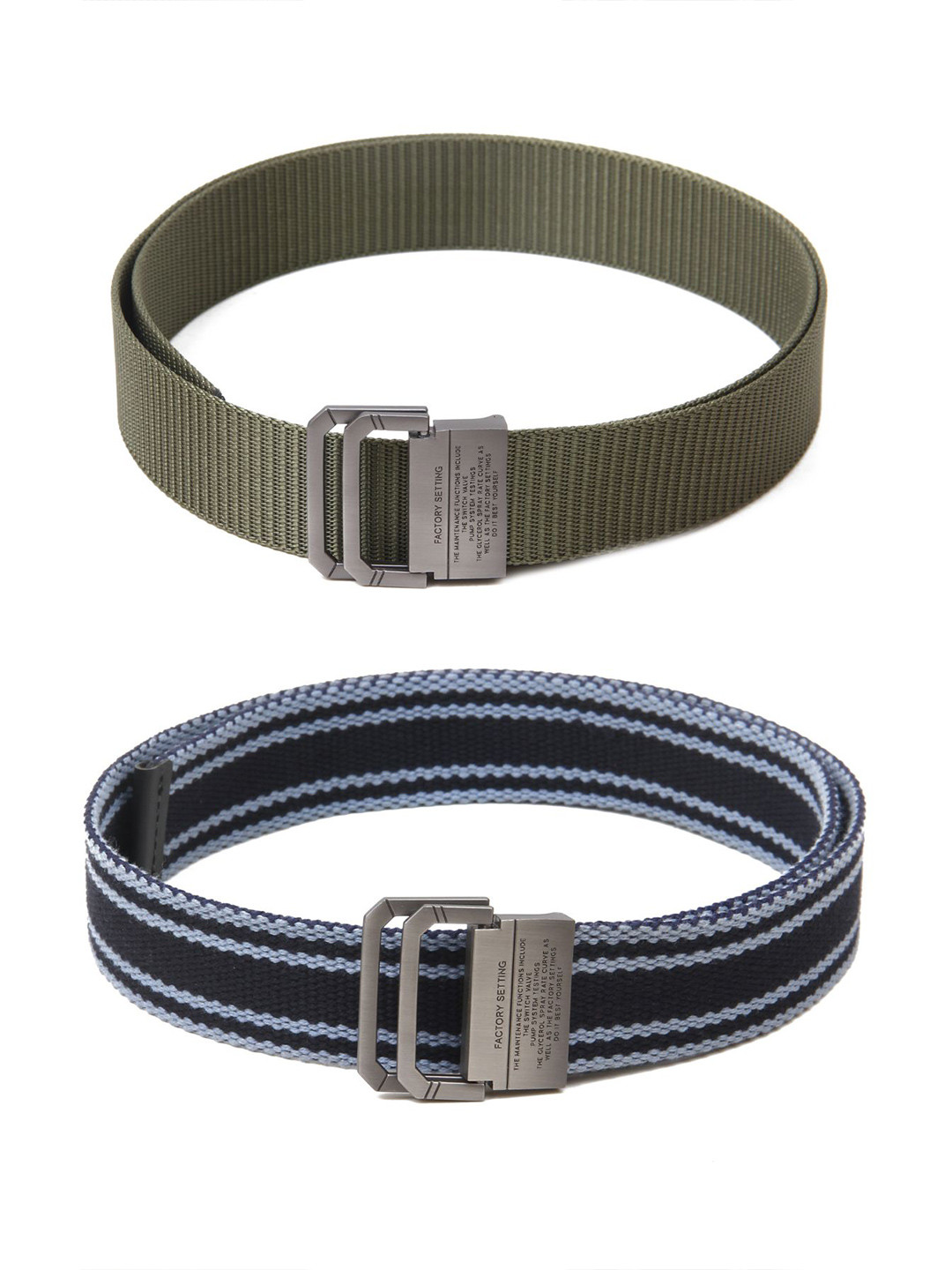 

Calvadoss Girls Set Of 2 Textured Belts, Green