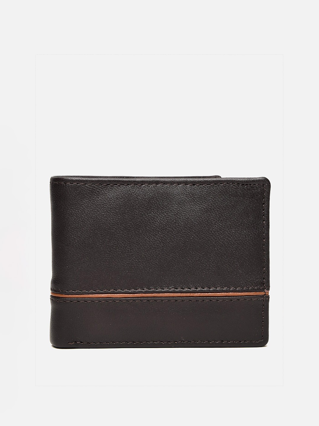 

HATS OFF ACCESSORIES Men Leather Two Fold Wallet, Brown