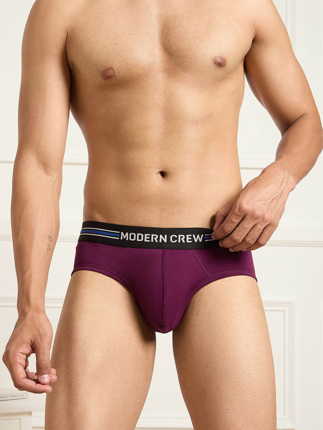 

MODERN CREW Men CoolSense Cotton Brief, Purple