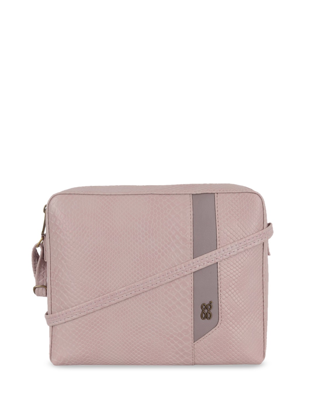 

Baggit Textured Structured Sling Bag, Mauve