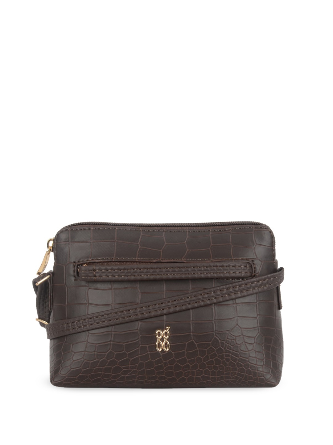 

Baggit Animal Textured Structured Sling Bag, Brown