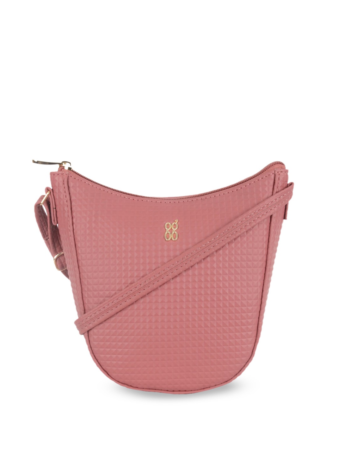 

Baggit Textured Structured Sling Bag, Pink