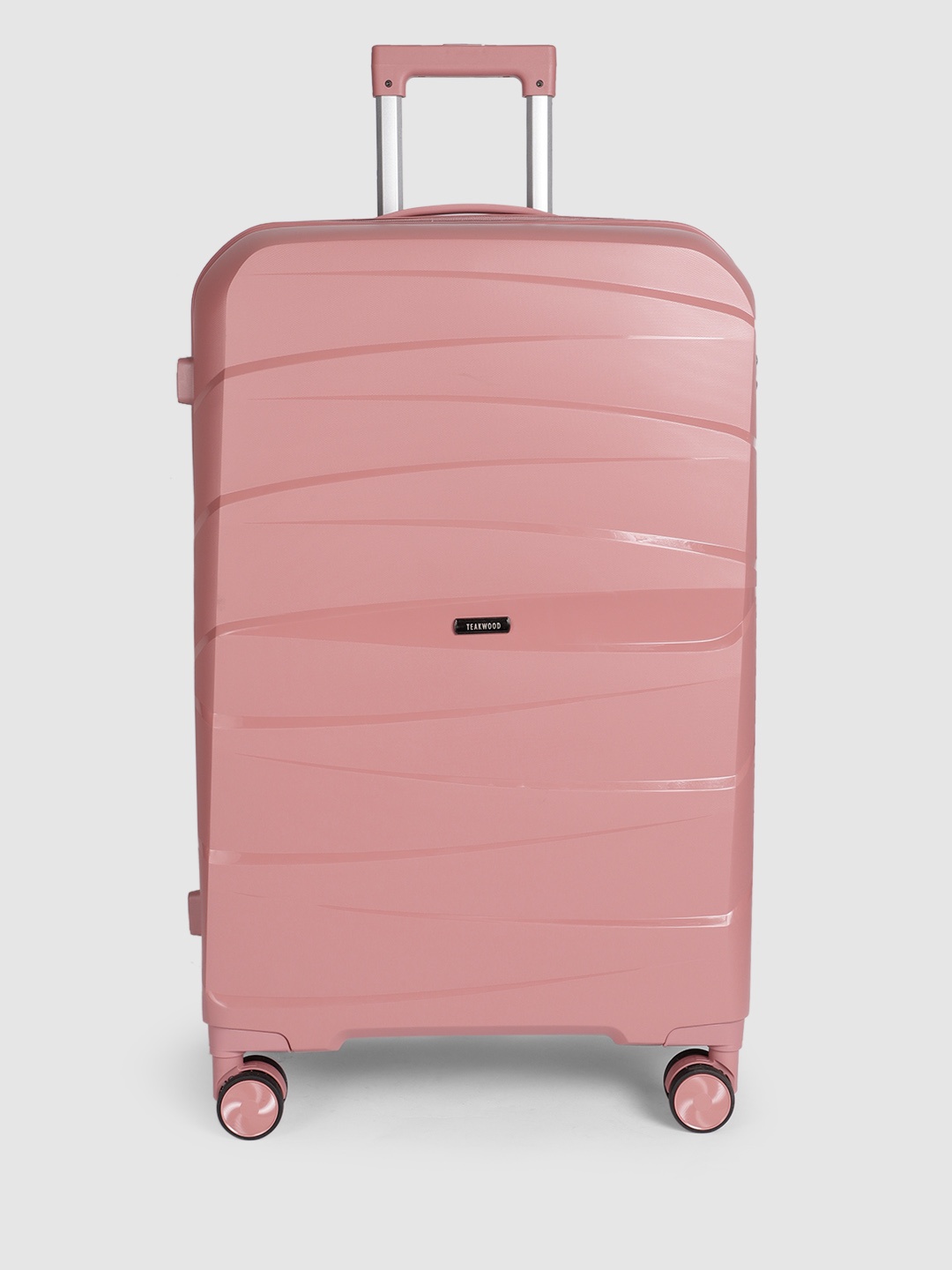 

Teakwood Leathers Textured Hard Sided Large-Sized Check-In Trolley Bag 96L, Pink