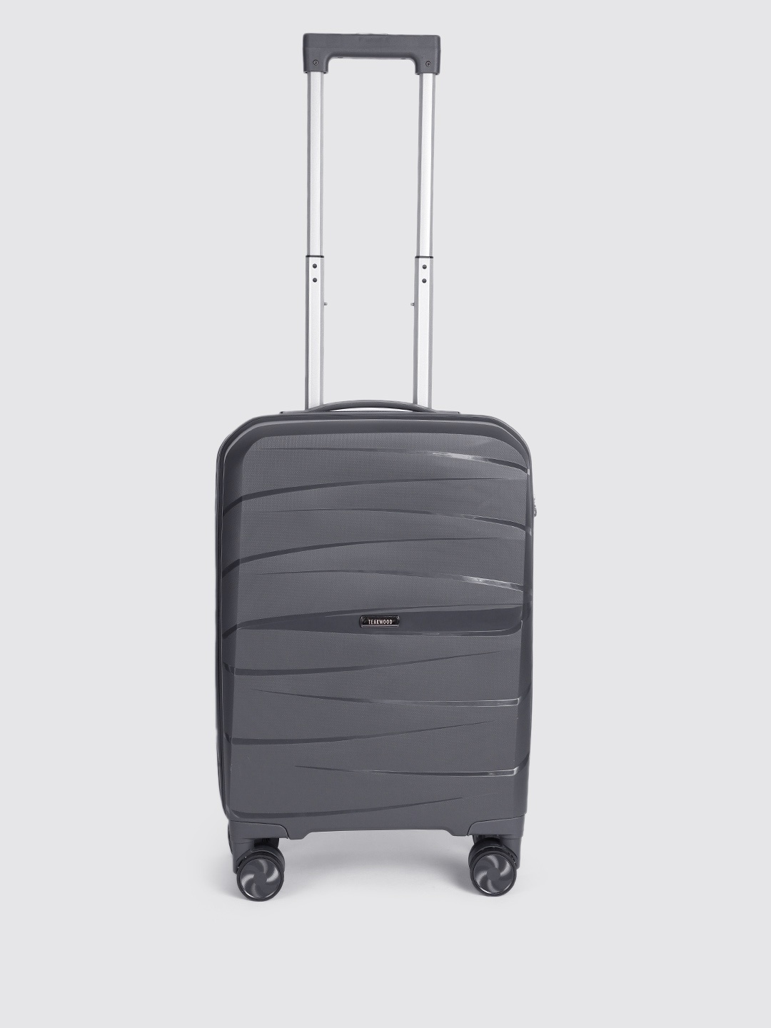 

Teakwood Leathers Textured 360-Degree Rotation Hard-Sided Cabin-Sized Trolley Bag 38L, Charcoal