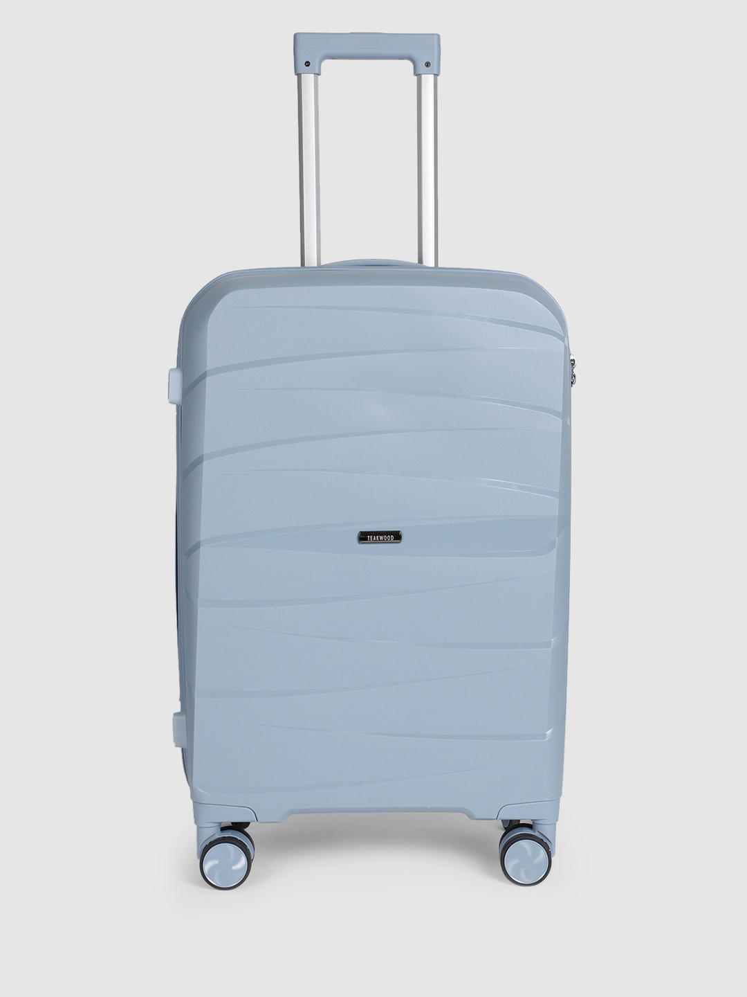 

Teakwood Leathers Textured Hard Sided Medium-Sized Check-In Trolley Bag 57L, Blue