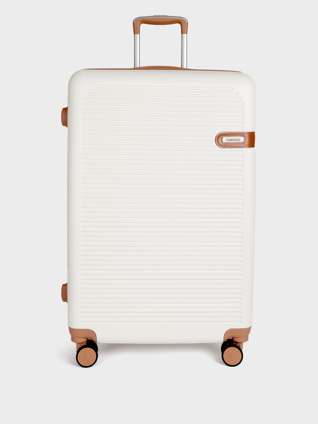 

Teakwood Leathers Textured Hard-Sided Large-Sized Check-In Trolley Bag 96L, White