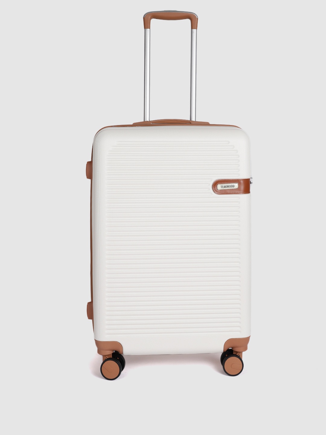 

Teakwood Leathers Textured Hard-Sided Large-Sized Check-In Trolley Bag 57L, White
