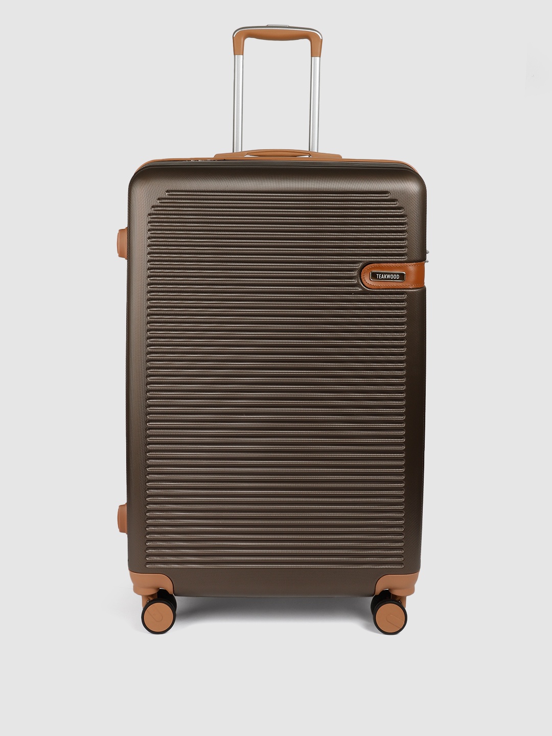 Teakwood Leathers Textured Hard-Sided Large-Sized Check-In Trolley Bag 96L, Brown