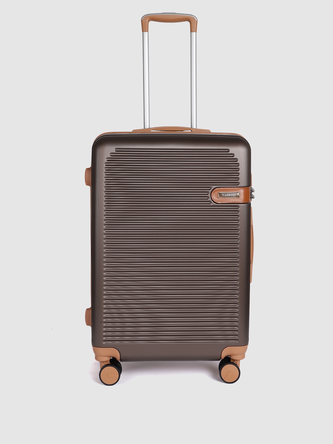 Teakwood Leathers Textured Hard-Sided Medium-Sized Check-In Trolley Bag 57L, Brown