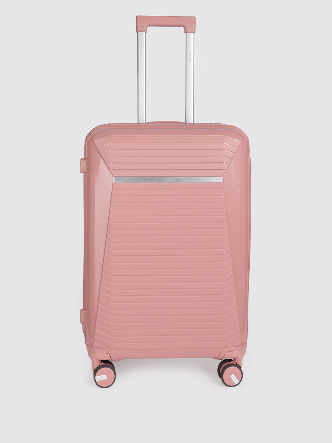 

Teakwood Leathers Shield Textured 360 Degree Rotation Hard Medium-Sized Trolley Bag 32L, Rose