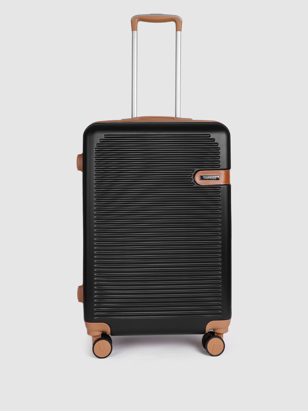 

Teakwood Leathers Textured Hard-Sided Medium-Sized Check-In Trolley Bag 57L, Black