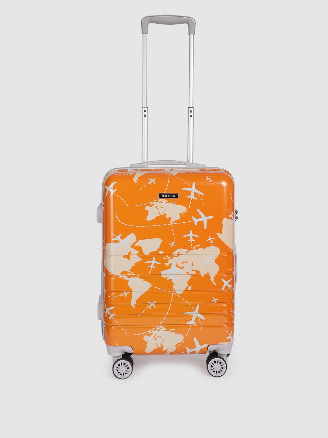 

Teakwood Leathers Aeroplane 360 Degree Rotation Hard-Sided Cabin-Sized Trolley Bag 32L, Orange