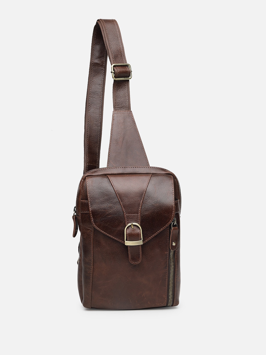 

HATS OFF ACCESSORIES Leather Crossbody Backpack, Brown