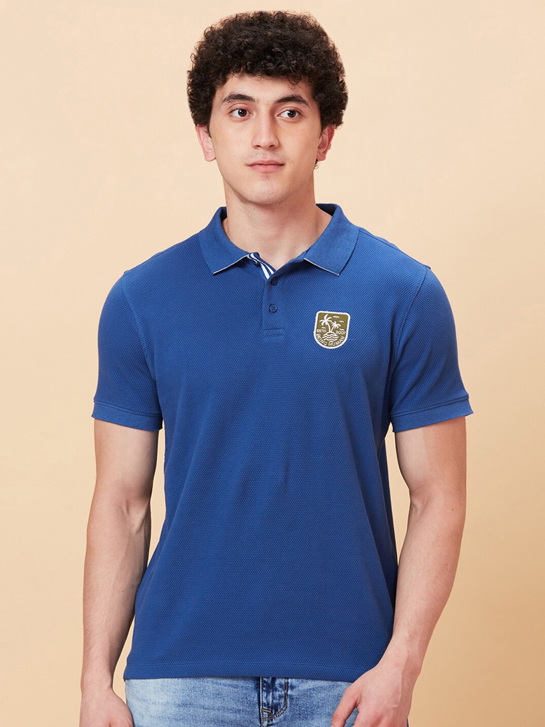

Being Human Polo Collar Short Sleeves Regular T-shirt, Blue