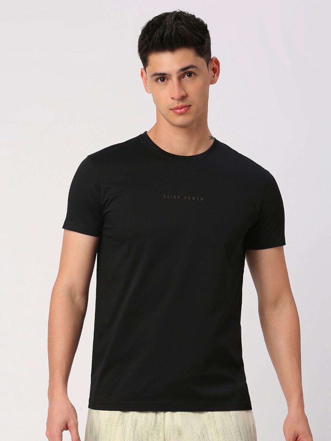 

Being Human Round Neck Short Sleeves T-shirt, Black