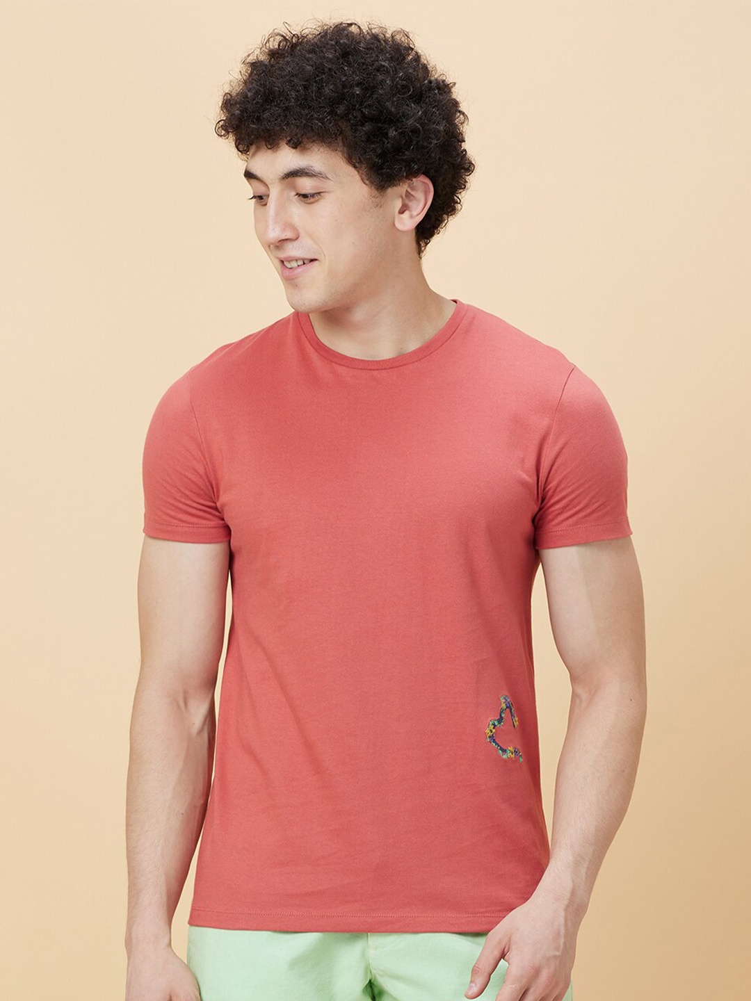 

Being Human Round Neck Short Sleeves T-shirt, Red