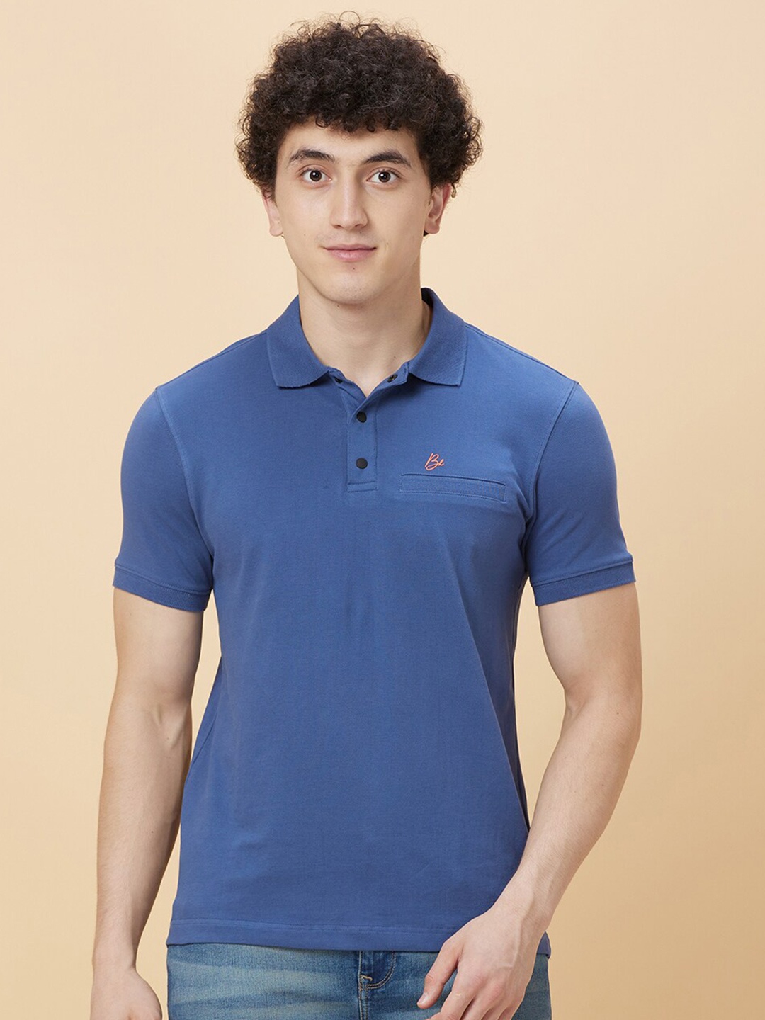 

Being Human Polo Collar Short Sleeves Casual T-shirt, Blue