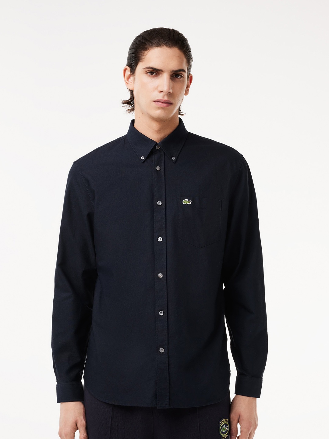 

Lacoste Cotton Button-Down Collar Casual Shirt, Blue