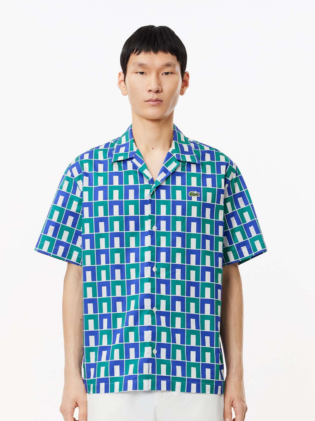 

Lacoste Relaxed Fit Checked Cotton Casual Shirt, Blue