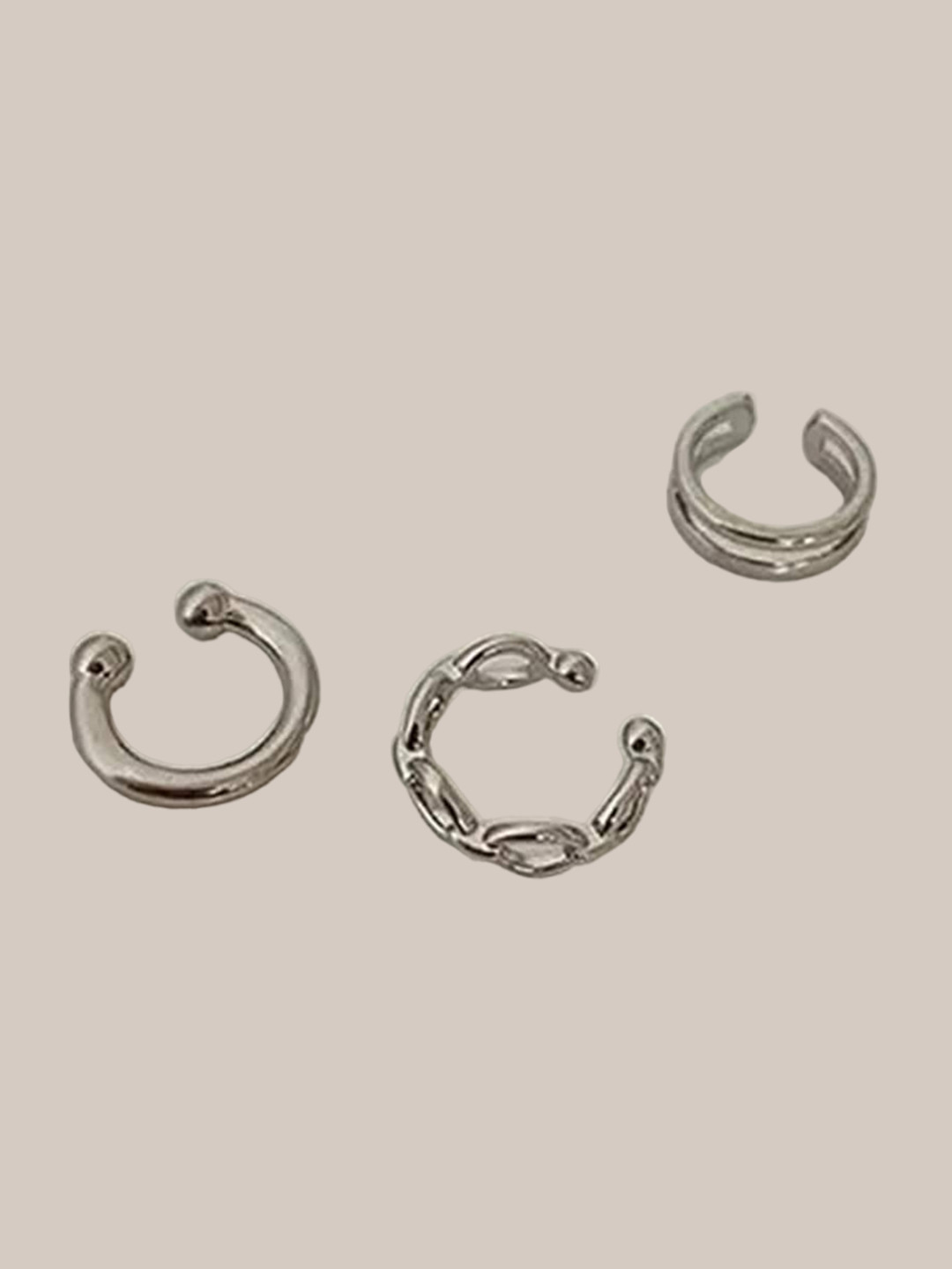 

Xivir Set Of 3 Silver Plated Circular Studs, Gold