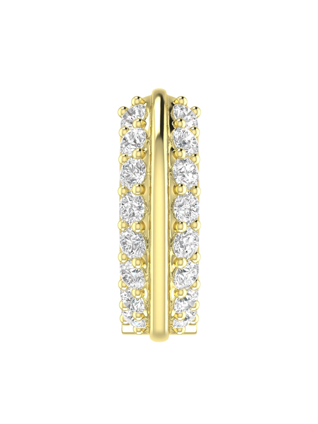 

ORIONZ Men Gold-Plated Contemporary Cubic Zirconia Hoop Earrings