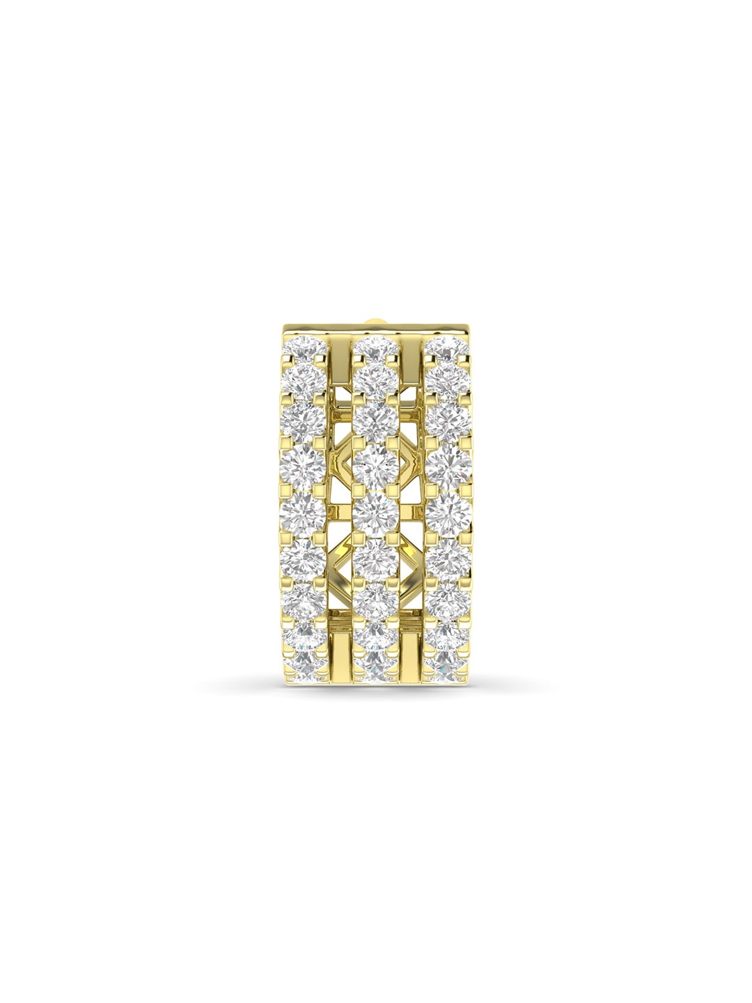 

ORIONZ Men Gold-Plated Contemporary Cubic Zirconia Hoop Earrings
