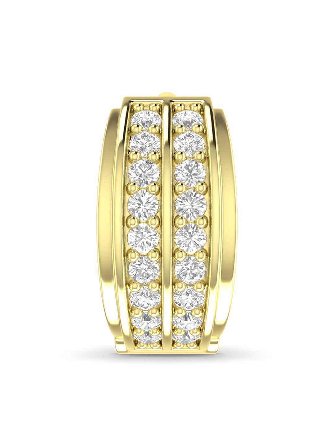 

ORIONZ Men Gold-Plated Contemporary Cubic Zirconia Hoop Earrings