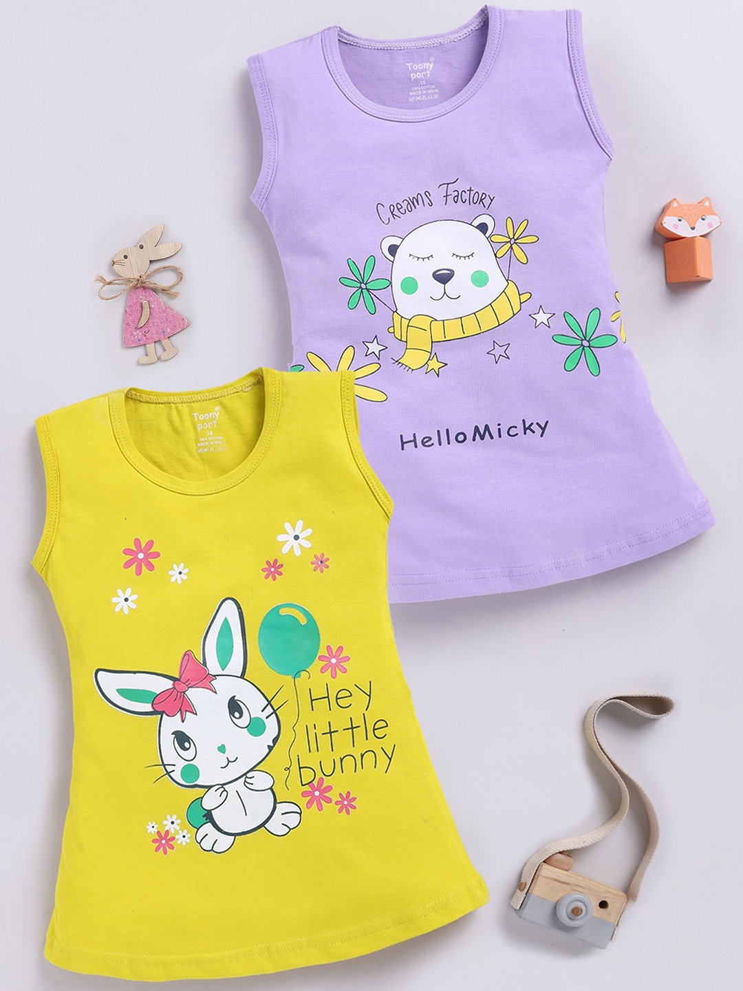 

Toonyport Print Round Neck Cotton T-shirt Dress, Yellow