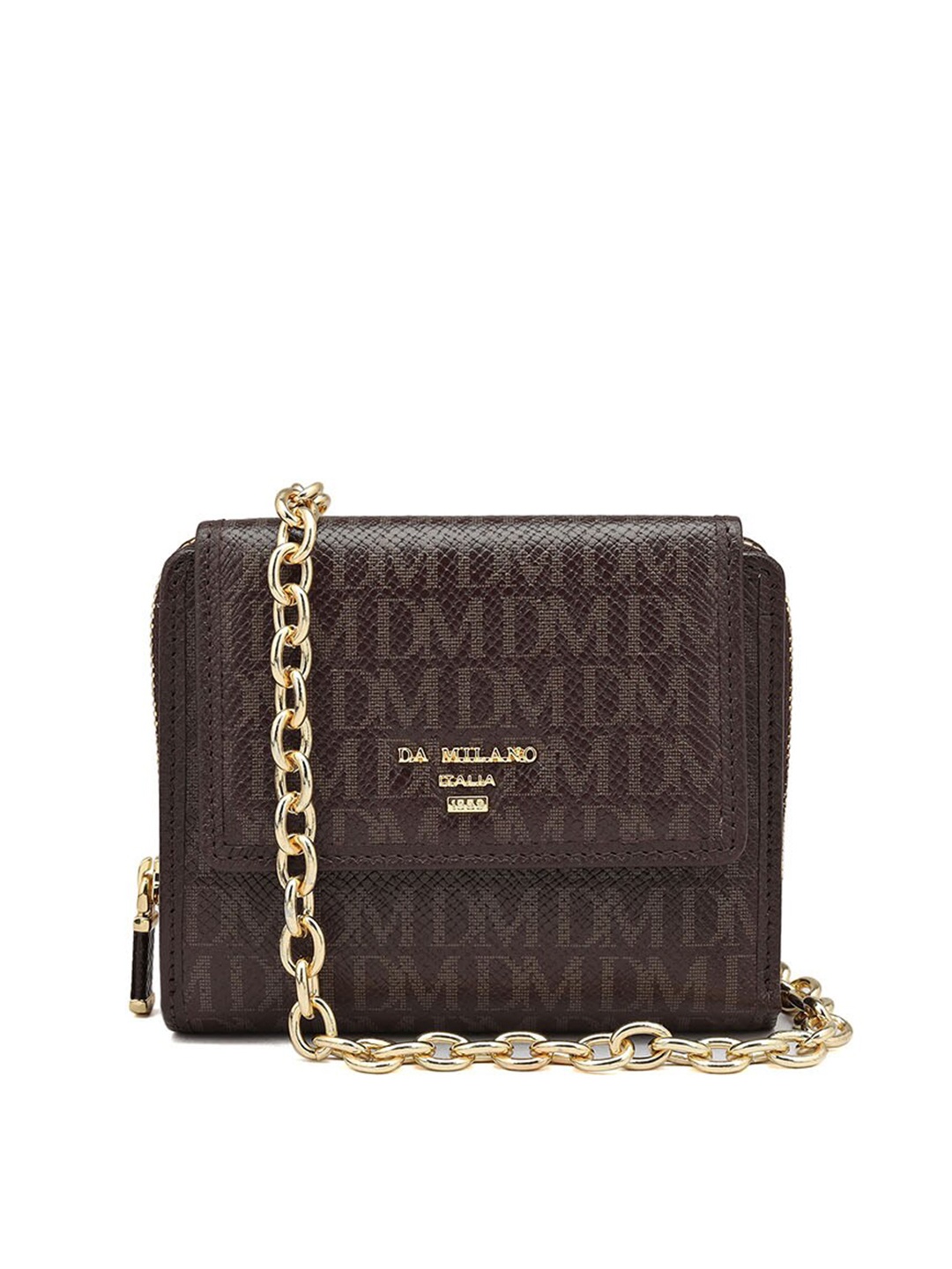 

Da Milano Women Leather Three Fold Wallet, Brown