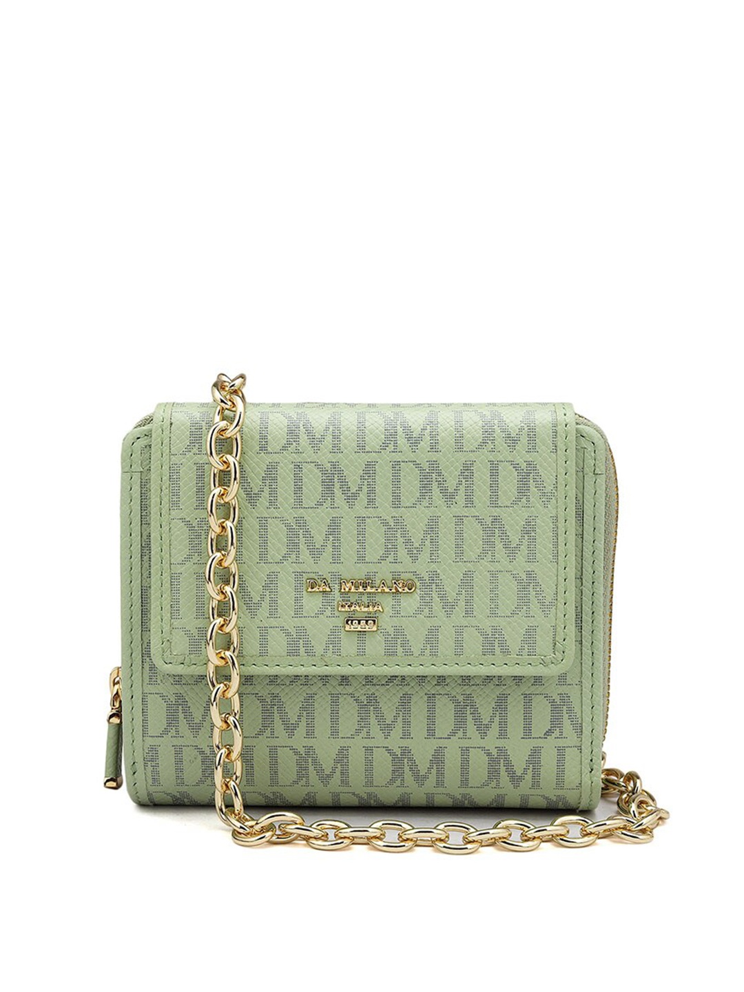 

Da Milano Women Leather Three Fold Wallet, Green
