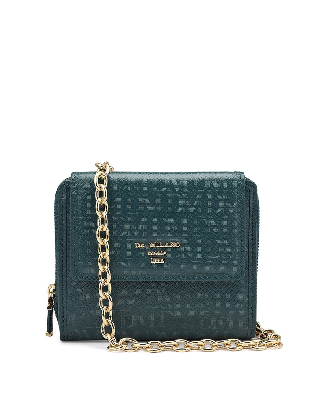

Da Milano Women Leather Three Fold Wallet, Blue