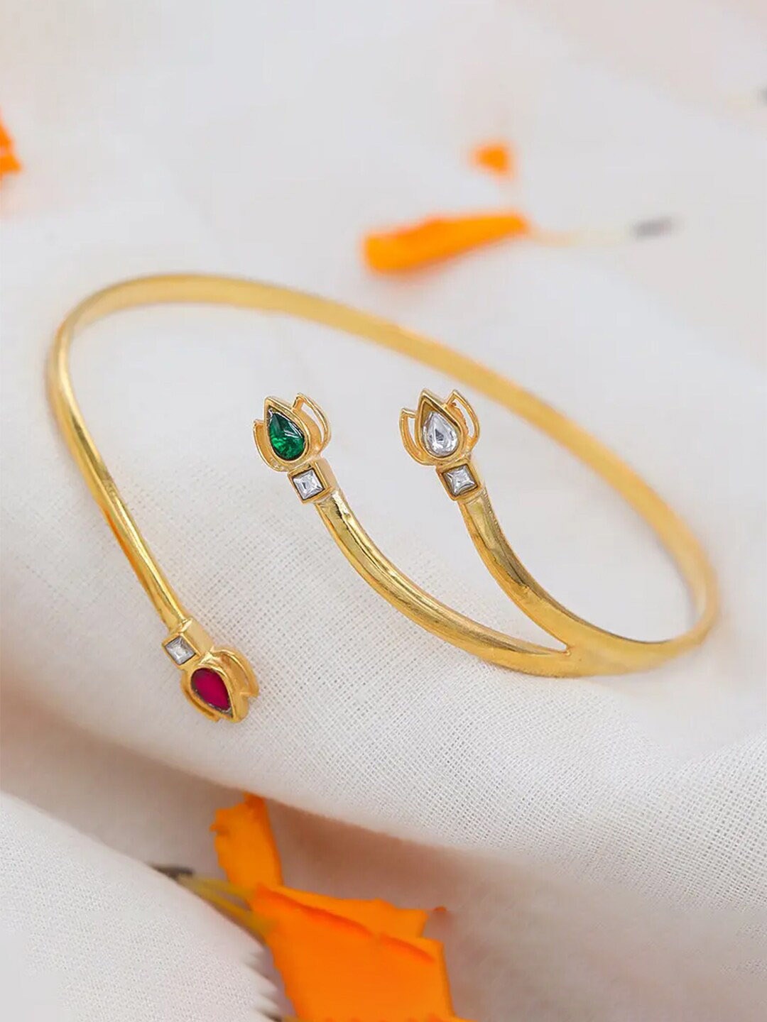 

Unniyarcha Gold-Plated Stone-Studded Bangle