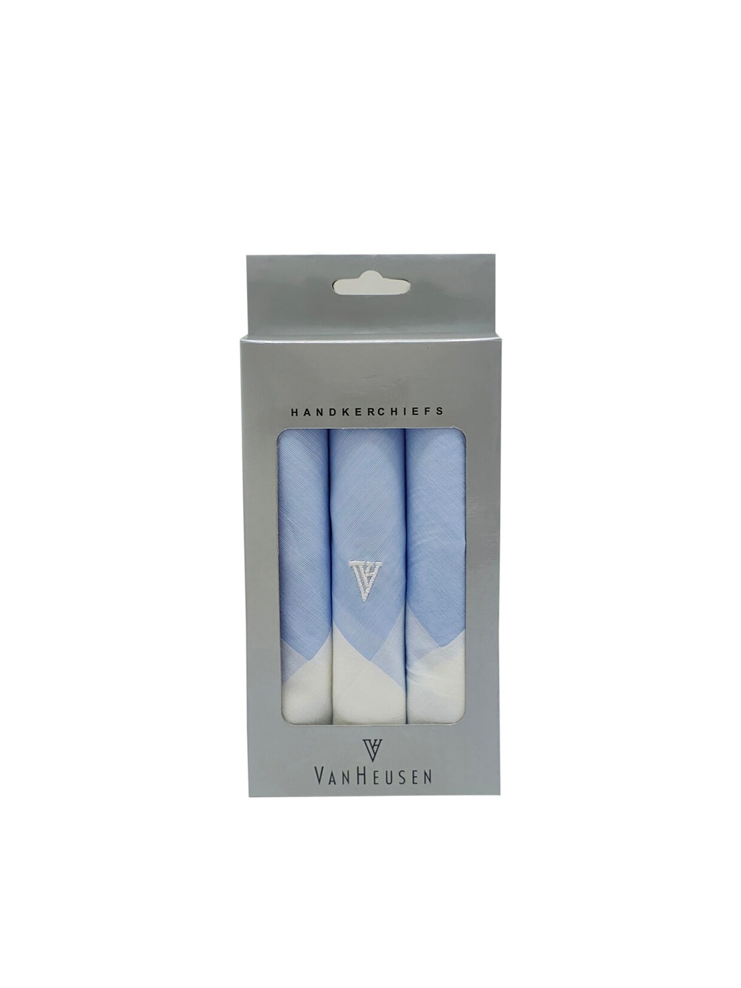 

Van Heusen Men Pack Of 3 Logo Embroidered Cotton Handkerchieves, Blue