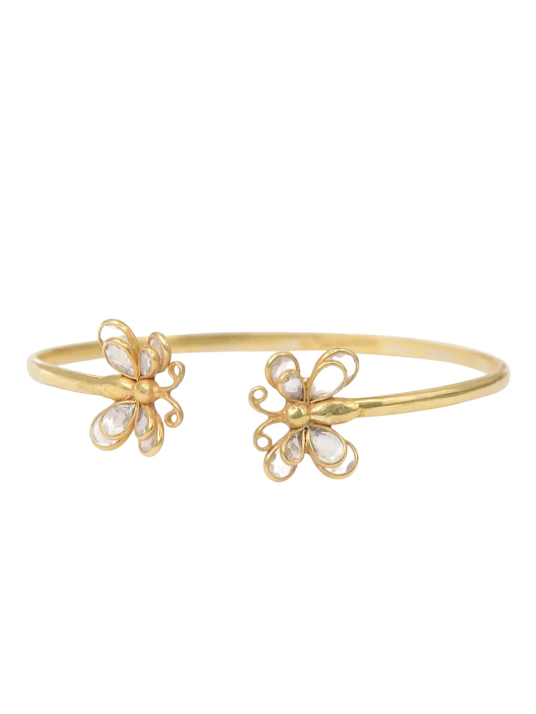 

Unniyarcha Silver Gold Plated Stone Studded Adjustable Bangle